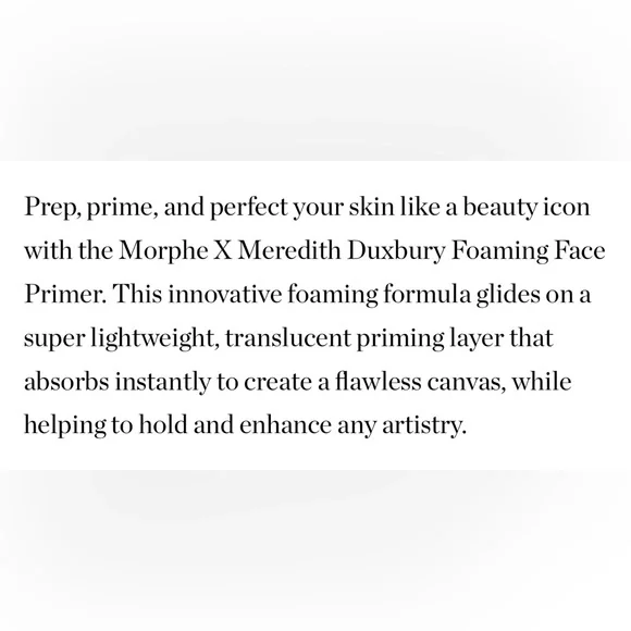 $12β€οΈβπ₯ LAST 1! Morphe X MEREDITH DUXBURY Foaming Face Primer πͺ NEW IN BOX - Picture 5 of 7